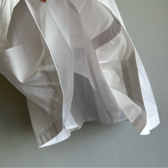 Staud Mini Elio Dress in White / Off The Shoulder Prairie Dress w/ Puffy Sleeves - Picture 9 of 13